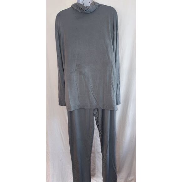 Emirates Business Class 2 pc Loungewear Pajamas S/M Unisex Blue Grey Modal Soft - Picture 3 of 16